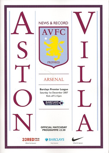 Aston Villa FC v Arsenal FC